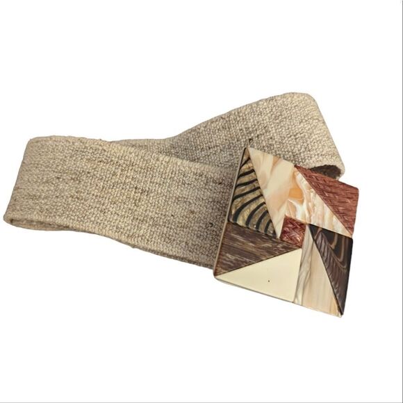 Vintage cream boho natural belt - Picture 1 of 5